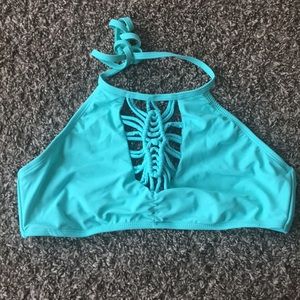 Teal halter swimsuit top girls XL, small/xs womans